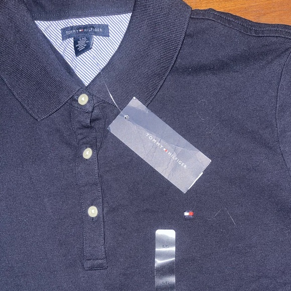 Tommy Hilfiger Regular Fit Stretch Tommy Polo NWT NAVY LARGE - Picture 4 of 13